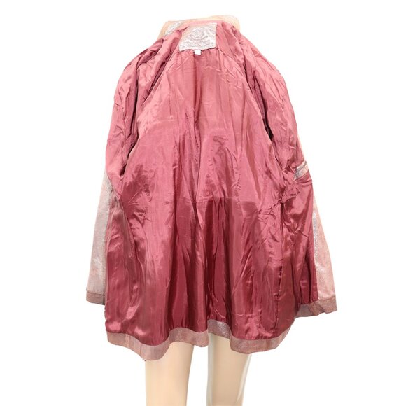 SENSATIONAL Glitter Leather Zip up Coat S - Picture 5 of 5